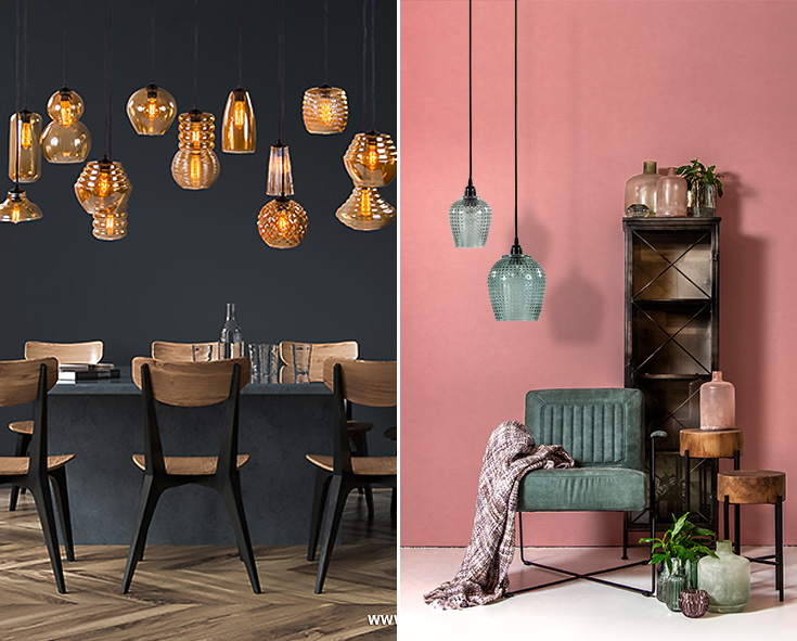 Glazen verlichting voor elke woonsmaak Gekleurde glazen hanglampen